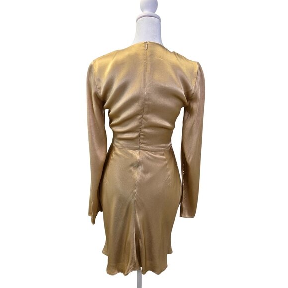 Shona Joy Felicity Long Sleeve Cut Out Mini Dress Size 2 - Picture 2 of 6